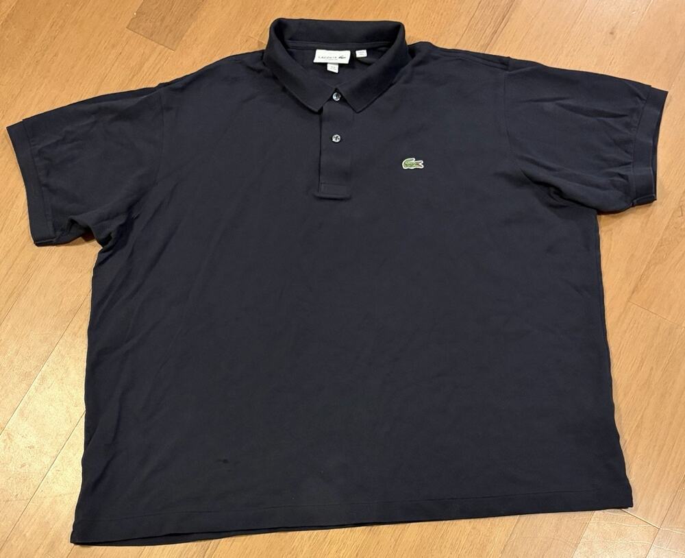 Lacoste Classic Fit Polo Shirt Mens 4XL Navy Blue Pique Cotton Crocodile Logo